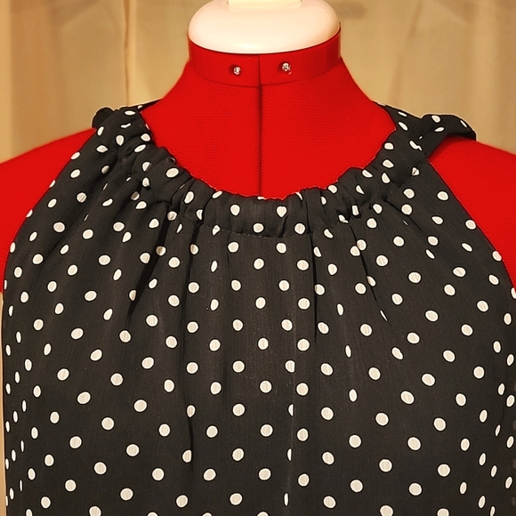 DARLING POLKADOT CHIFFON DRESS - Picture 2 of 7